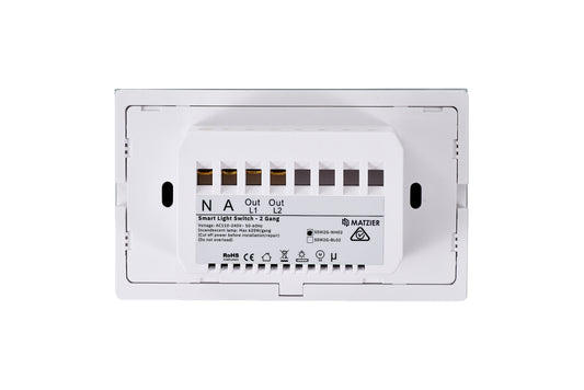 Smart WiFi Light Switch - 2 Gang