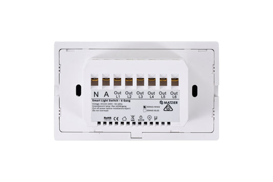 Smart Wifi Light Switch - 6 Gang