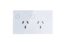 Touch Power Wall Socket GPO with 1 Gang Light Switch - Frost White