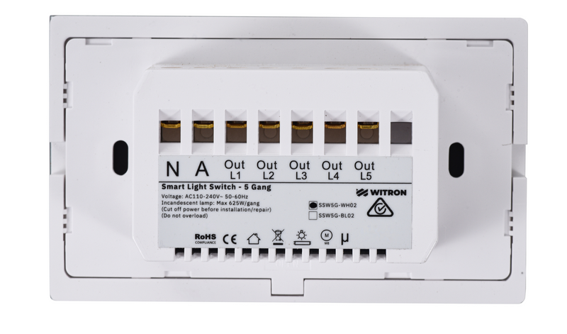 Smart Wifi Light Switch - 5 Gang